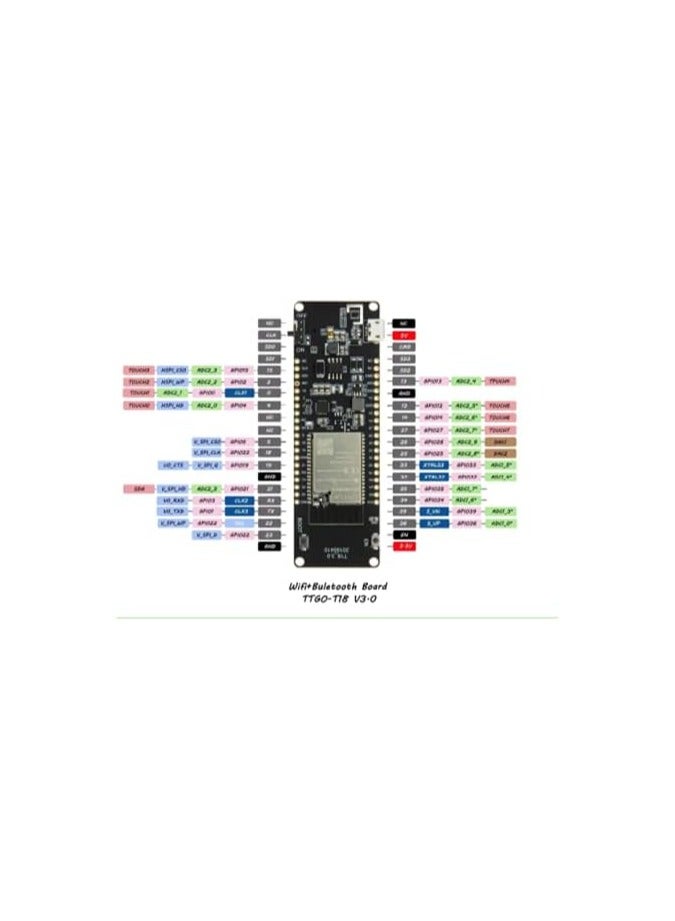 إي إس بي وحة تطوير تي انيرجي ESP32  ، 8 ميجابايت، وحدة بلوتوث وواي فاي وبطارية 18650، ESP32-WROVER-B - Image 5