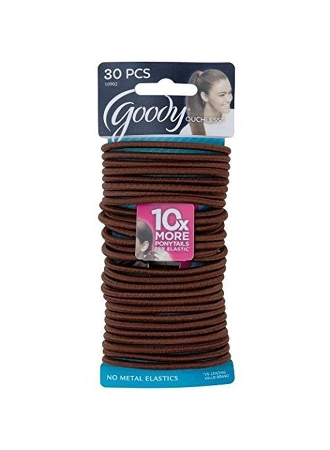 Goody Ouchless No Metal Elastics 4mm Chocolate Cake 30 Per Pack (total 90 count)