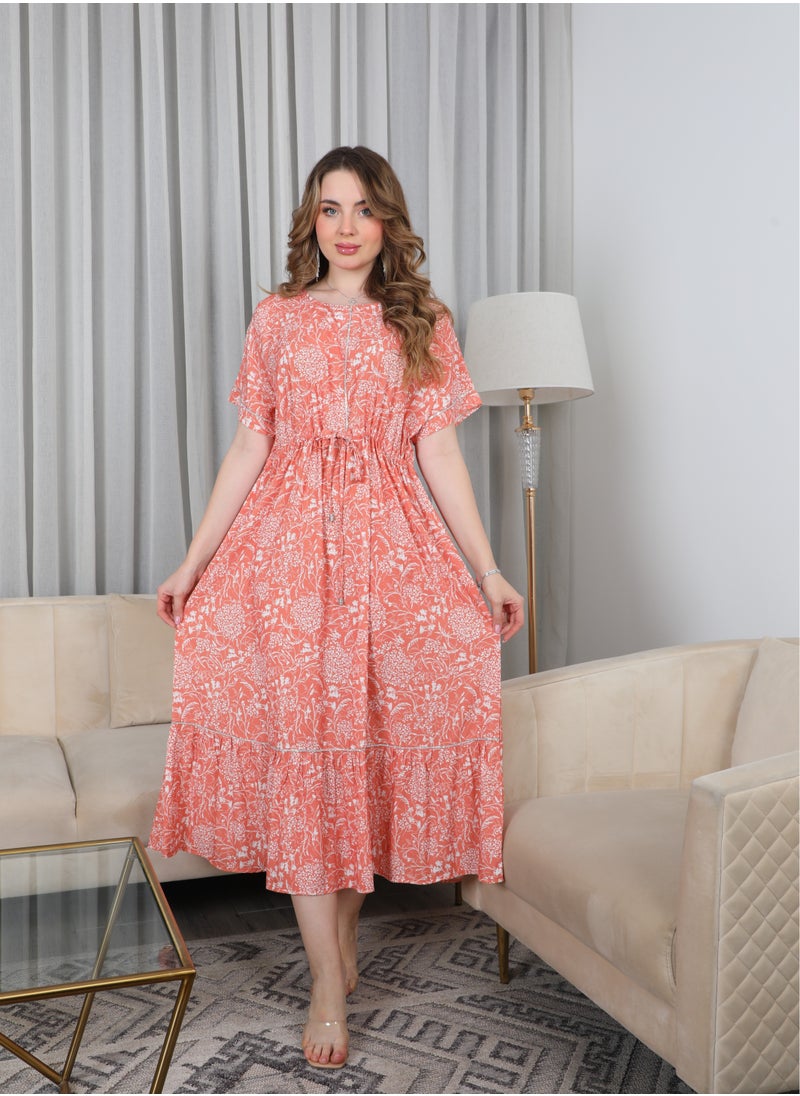 Bint Al Bilad - Bint Al Bilad Women's Summer Long Luxury Jalabiya | Full-Length Kaftan Dress for Ramadan, Eid Ul Fitr, Wedding, Special Occasions | Embroidered Saudi Abaya | Modest Islamic Clothing - Image 1