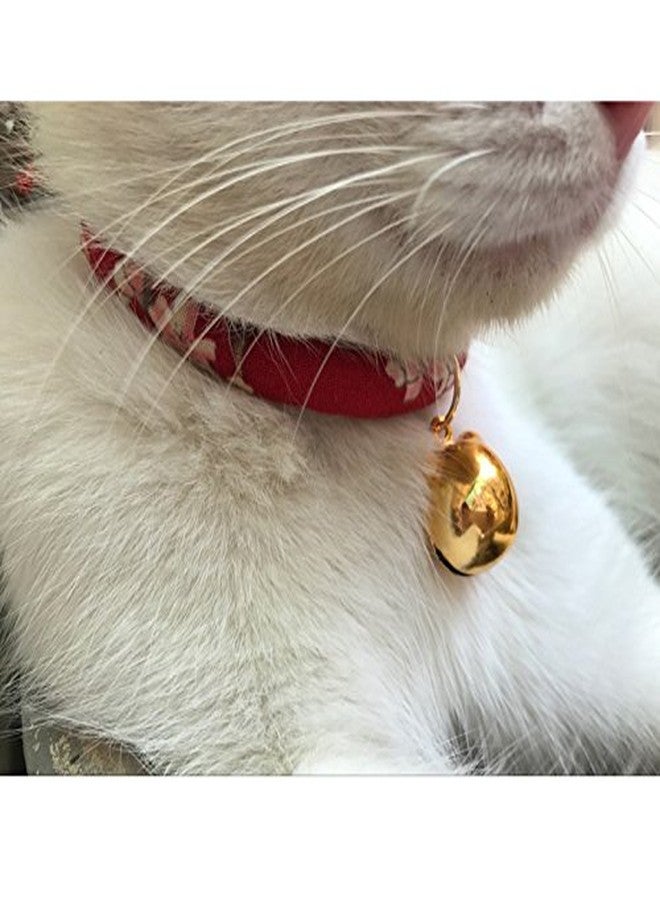 La La Pet Creation Core Japanese Style Flower Print Cat Collar with Golden Bell(Red,XS) - Image 5