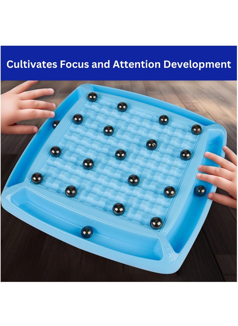 Magnetic Chess Game Set with Stones, Table Top Magnet Chess Board Game, Magnetic Strategy Game with Rocks, Family Game Party Game for Kids and Adults