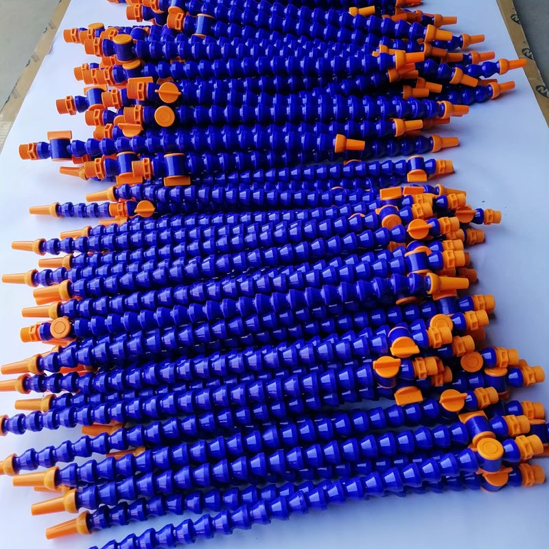 Red Orange 4Pcs Flexible Plastic Coolant Hose 300mm 1/4 Thread Round Nozzle Adjustable Water Oil Cooling Pipe For CNC Lathe Milling Machine Tool - Image 2
