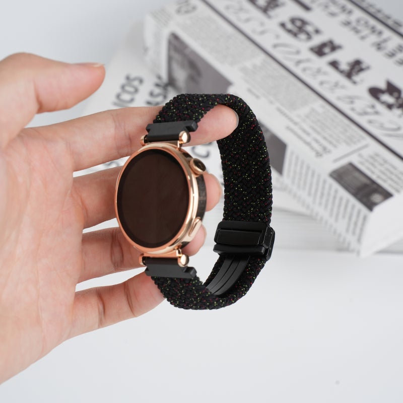 erorex For Amazfit  Watch Bip 5 22Mm Magnetic Buckle Braided Watch Band(Starlight Bluck) - Image 3