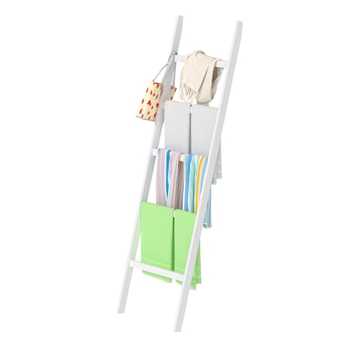 POXAKA POXAKA Blanket Ladder, 5-Layer Towel Racks, Blanket Holder with Anti-Slip Construction Home Decor, Decorative Blanket,  - Image 2