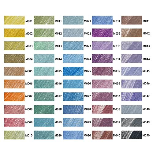 KALOUR 50 Piece Metallic Colored Pencils, Soft Core with Vibrant Color,Ideal for Drawing, Blending, Sketching, Shading, Coloring for Adults Kids Beginners - Image 3