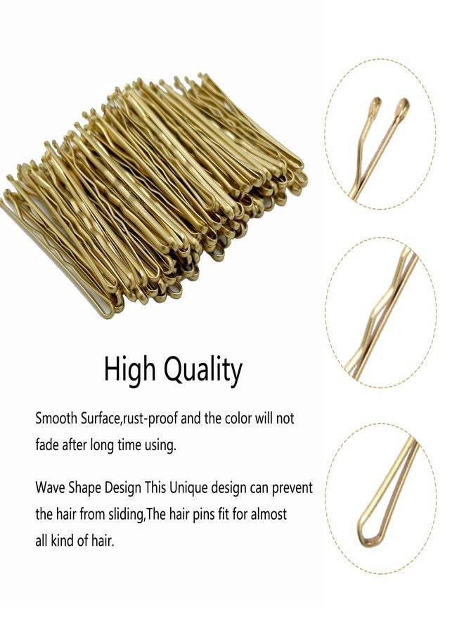 كان برنسيس مجموعة دبابيس شعر كانبرنسس 100 قطعة بطول 2 بوصة، مشابك شعر، دبابيس شعر تثبيت آمنة للنساء والفتيات وصالونات تصفيف الشعر مع علبة تخزين شفافة (ذهبي) - Image 3