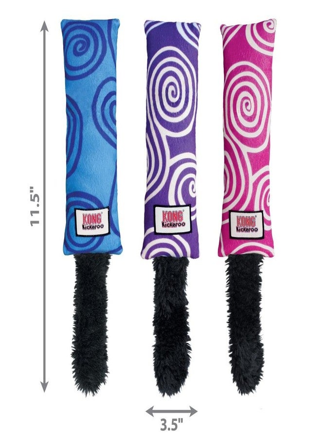كونج لعبة KONG Kickeroo Swirl للقطط - لعبة قطيفة ناعمة مع صوت خشخشة، محشوة بالنعناع البري، مناسبة للقطط المنزلية - ألوان متنوعة - Image 5