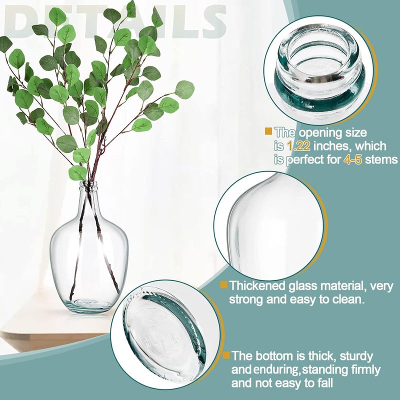Bfttlity Clear Glass Vase Tall Farmhouse Vase للفروع الزجاجية للمزهريات المركزية في الديكور (S) المنزل - Image 4
