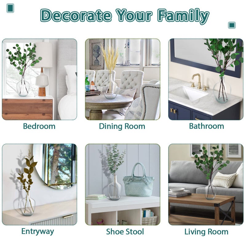 Bfttlity Clear Glass Vase Tall Farmhouse Vase للفروع الزجاجية للمزهريات المركزية في الديكور (S) المنزل - Image 5