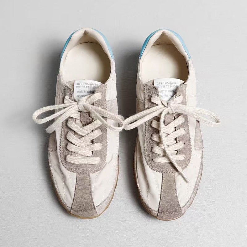 Genuine Sheepskin 5cm Height Increasing Women's Retro Racing Sneakers - Image 3