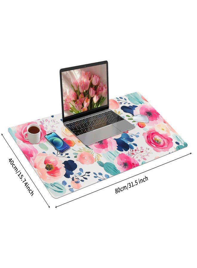 Bloss Flower Desk Mat, Leather Desk Pad, Desk Matt for Desktop, Waterproof Desk Pad Mat, Computer Mat for Office Work/Home/Decor/Desk Protector(31.5 x 15.7 Inches) - Image 4