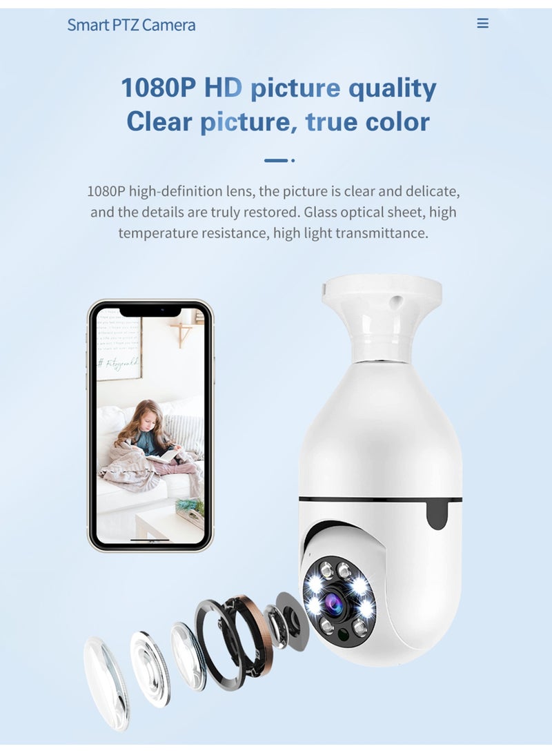 BESTIS E27 WiFi Bulb Camera 1080P 2MP | Indoor & Outdoor Security Camera with Night Vision, Motion Detection, Two-Way Audio | Smart Home Surveillance  - Image 4