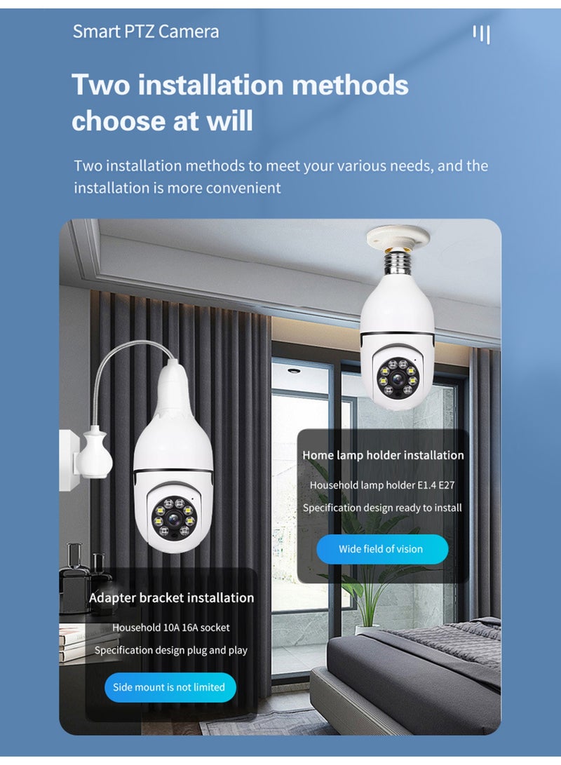 BESTIS E27 WiFi Bulb Camera 1080P 2MP | Indoor & Outdoor Security Camera with Night Vision, Motion Detection, Two-Way Audio | Smart Home Surveillance  - Image 5