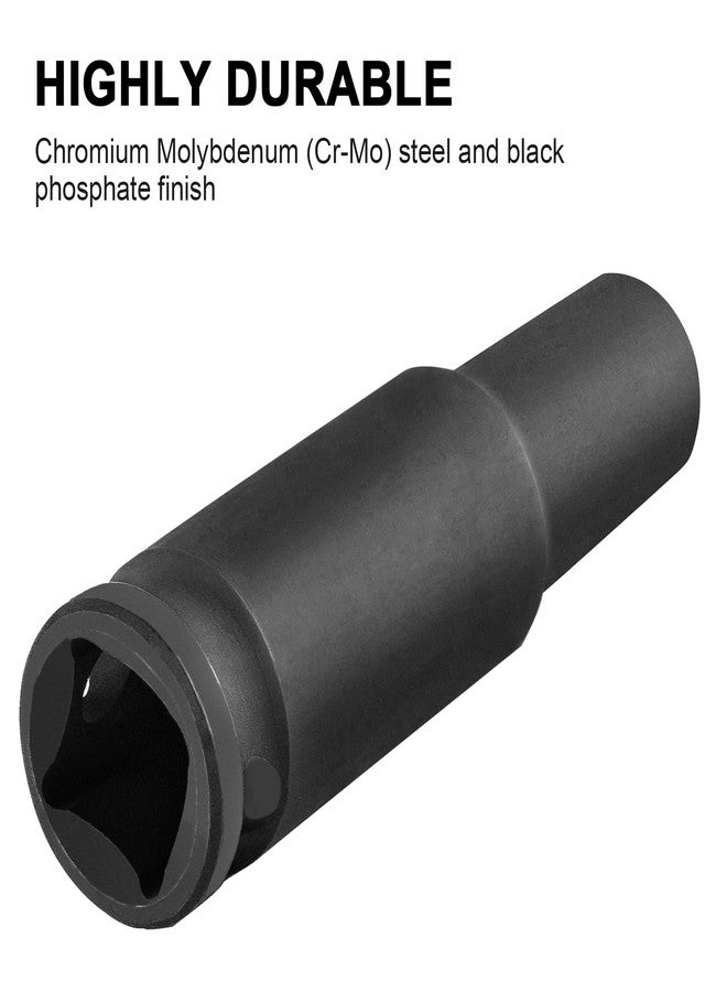 MAXPOWER 3/8 Inch Drive 8 mm Deep Impact Socket, Made with Heat-Treated Chrome Vanadium Steel, Durable Impact Socket with 6-Point Design, SAE - Image 4