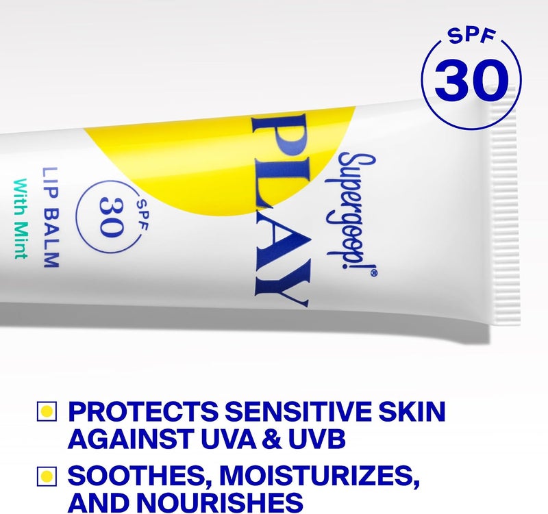 سوبرجوب! مرطب شفاه بلاي SPF 30 مع نعناع، 0.5 أونصة سائلة - مرطب شفاه واقي شمسي واسع الطيف مع عسل مرطب، زبدة الشيا وزيت بذور عباد الشمس - مكونات نظيفة - مثالي للأيام النشطة - Image 3