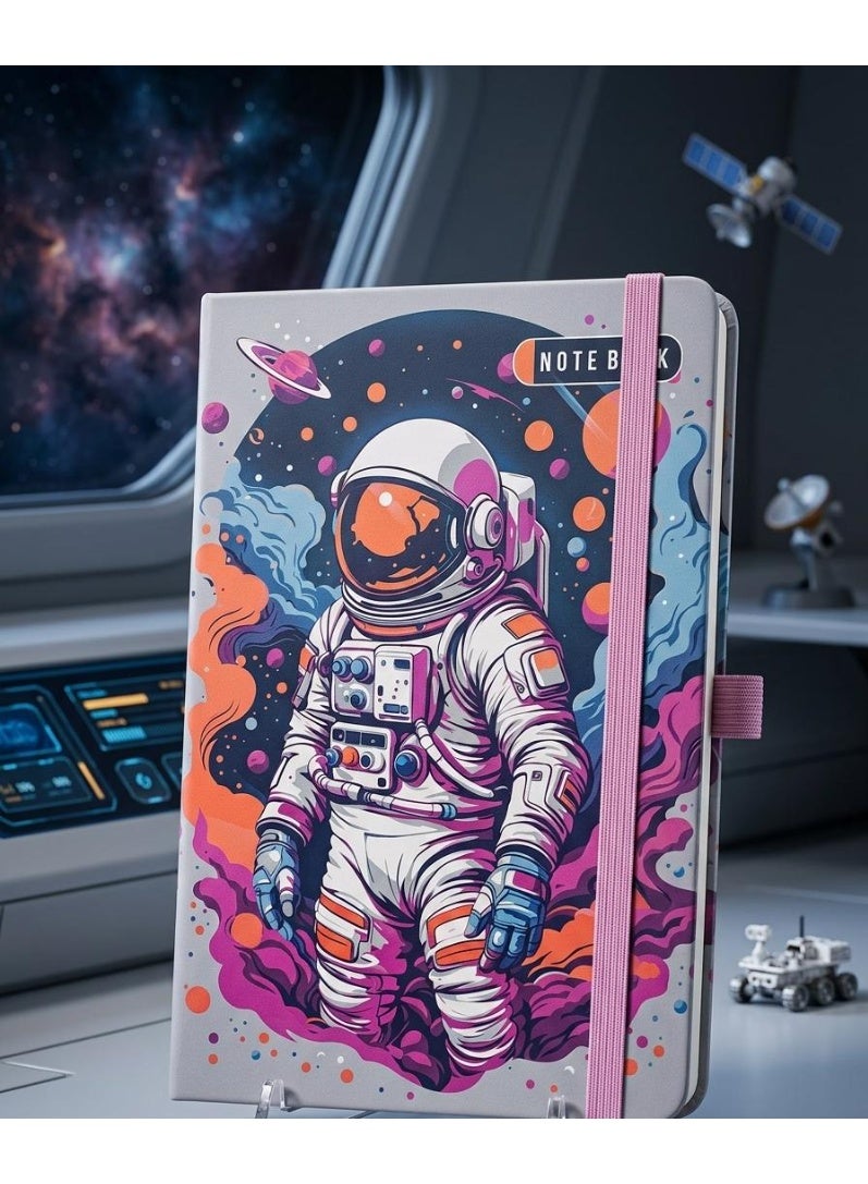 نوت بوك (كشكول)  بتصميم رائد فضاء مميز - غلاف مقوى وألوان مبهجة