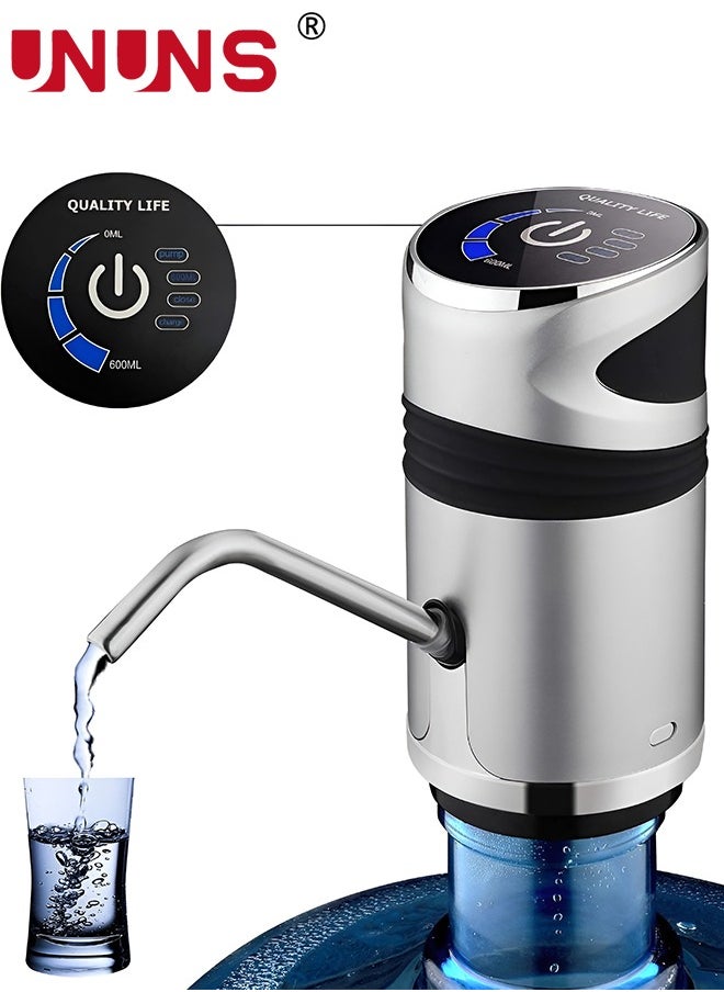 UNUNS Electric Water Pump Dispenser,Wireless Gallon Bottle Drinking Switch With USB Charging And Water Inlet Hose,Drinking Water Pump For Home Office,Golden  - Image 1