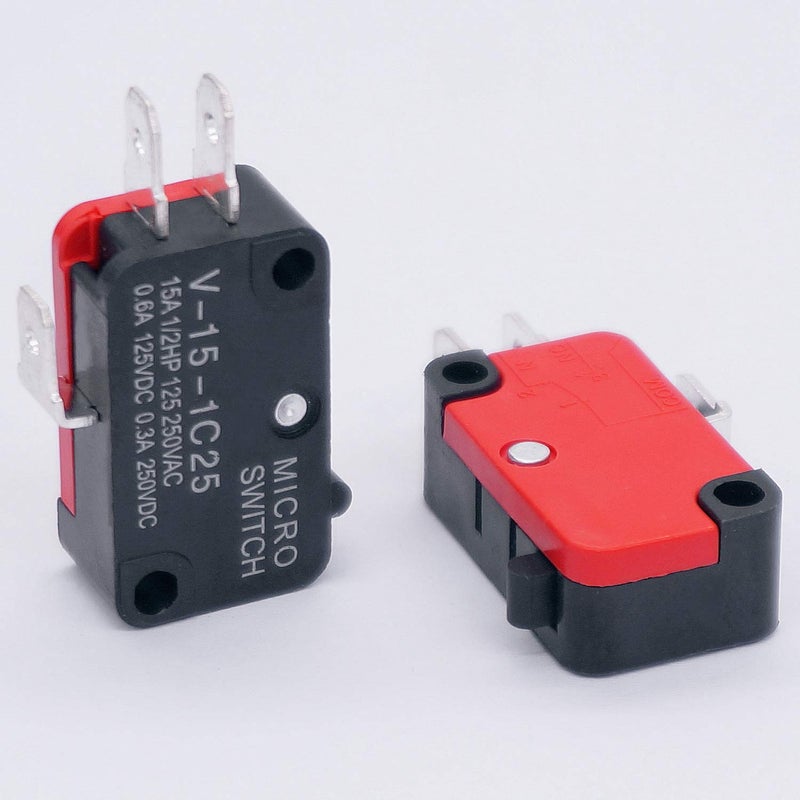 Twidec /6Pcs Snap Action Button Micro Limit Switch 125V/250V 16A SPDT for Microwave Oven Door Arcade V-15-1C25 - Image 4