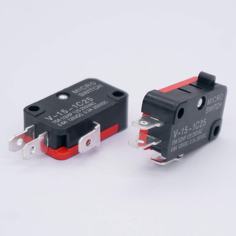 Twidec /6Pcs Snap Action Button Micro Limit Switch 125V/250V 16A SPDT for Microwave Oven Door Arcade V-15-1C25 - Image 3