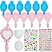 Liliful 12 Pack Princess Foam Mirror Kits Decorate Your Own Princess Mirrors Party Supplies Unbreakable Crafts for Party Favors Birthday DIY Decorations CutePinkBlue - Image 2