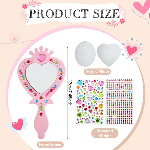 Liliful 12 Pack Princess Foam Mirror Kits Decorate Your Own Princess Mirrors Party Supplies Unbreakable Crafts for Party Favors Birthday DIY Decorations CutePinkBlue - Image 5