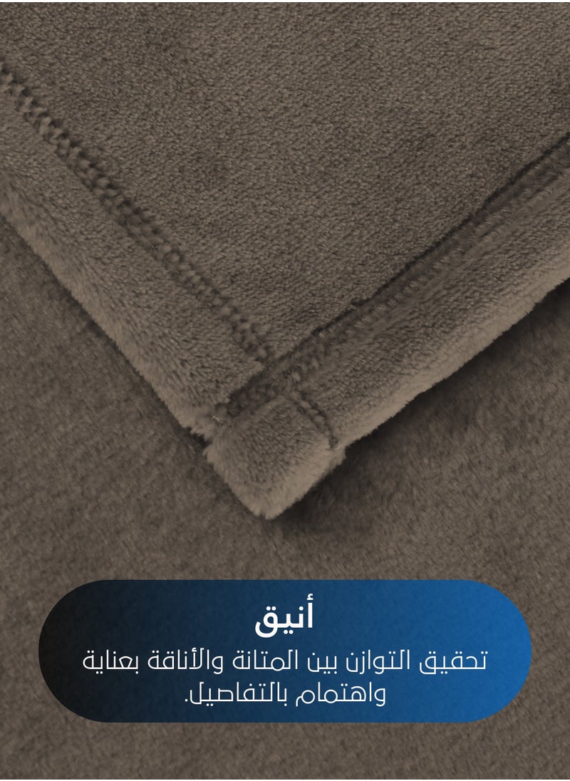 سيد المنسوجات المنزلية - بطانية مخمل خفيفه بمقاس مزدوج، سلسلة مورا، 350 جم/متر مربع، 260 × 240 سم، صوف إضافي فائق النعومة لجميع فصول السنة، يستخدم كغطاء للسرير بطانيات . - Image 1