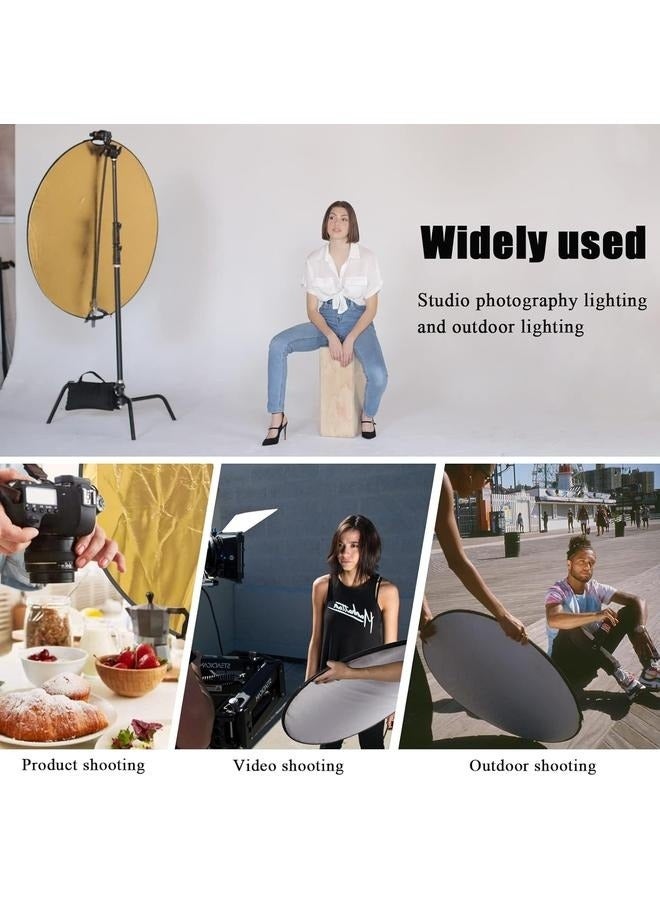 5-In-1 Multi Reflector With Bag 60cm Clear/Black/Gold/Silver/White-Collapsible Multi-Disc with Bag -  for Studio Photography  - Image 2