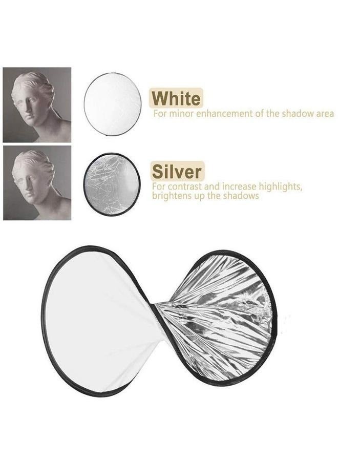 5-In-1 Multi Reflector With Bag 60cm Clear/Black/Gold/Silver/White-Collapsible Multi-Disc with Bag -  for Studio Photography  - Image 3