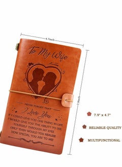 Y&D To My Wife Leather Journal from Husband, Refillable Notebooks, Travel Diary Anniversary Wedding Birthday Gift for Husband  - Image 5