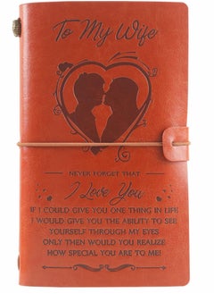 Y&D To My Wife Leather Journal from Husband, Refillable Notebooks, Travel Diary Anniversary Wedding Birthday Gift for Husband  - Image 1