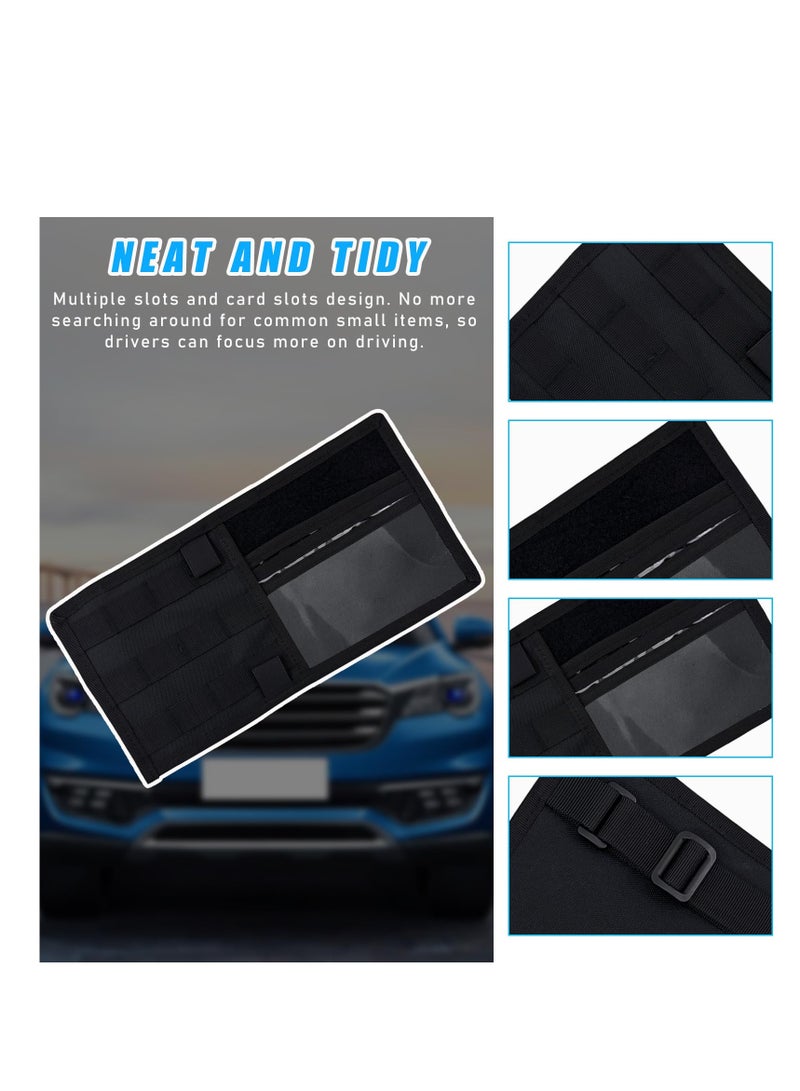 SYOSI Visor Organizer, Tactical Nylon Sun Visor Storage Pouch Pouch, Multifunctional Auto Sunshade Storage Bag, Vehicle Interior Visor Organizer Accessories for Car Truck SUV (Black) - Image 5