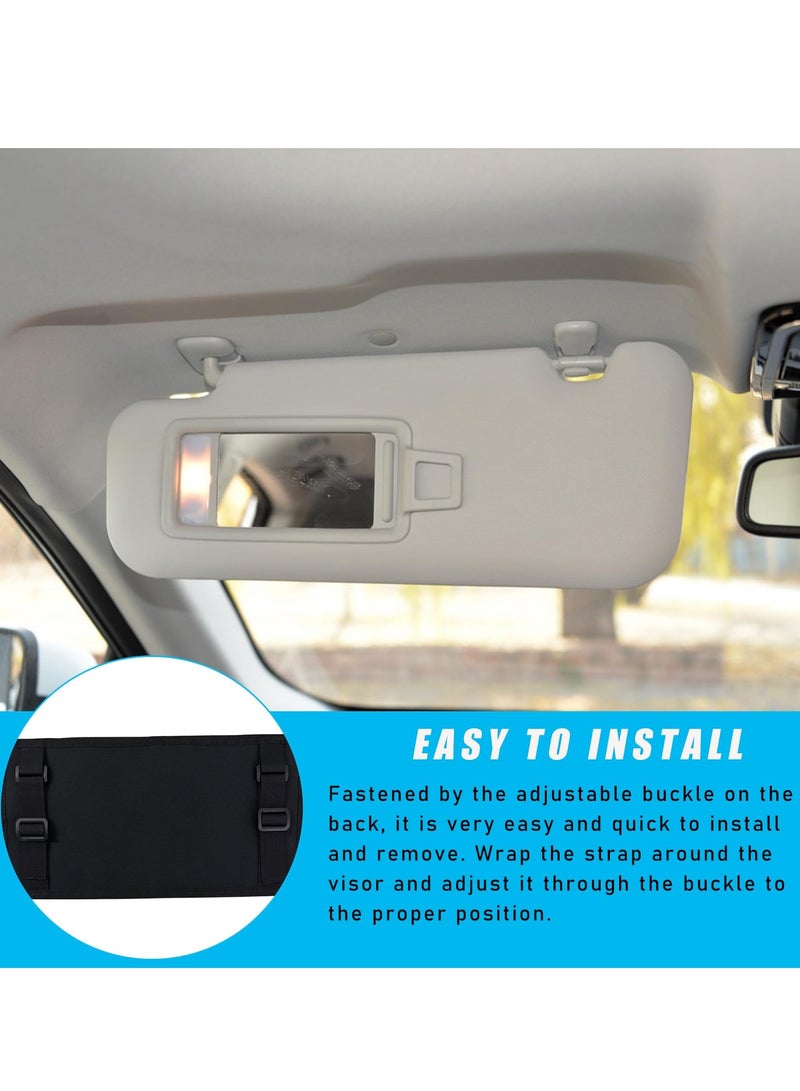 SYOSI Visor Organizer, Tactical Nylon Sun Visor Storage Pouch Pouch, Multifunctional Auto Sunshade Storage Bag, Vehicle Interior Visor Organizer Accessories for Car Truck SUV (Black) - Image 3