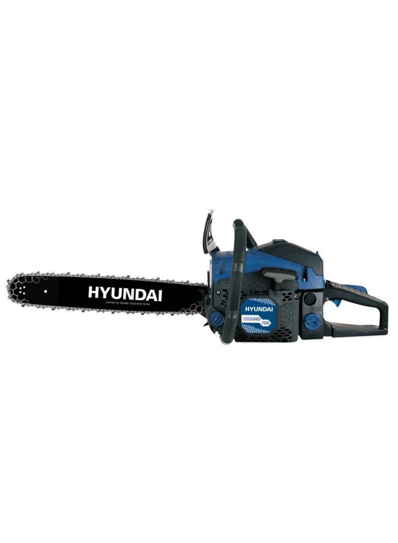 هيونداي منشار سلسلة البنزين HYUNDAI TECHNO 700 – 2.8 حصان، 49.3 سم مكعب، منشار سلسلة يعمل بالغاز، قضيب توجيه 45 سم، 3000 دورة في الدقيقة،  - Image 3