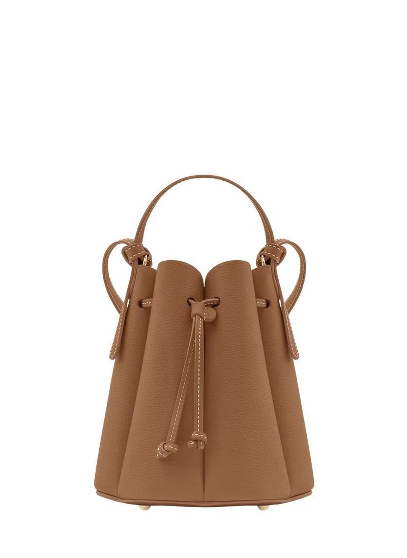 POLENE - Polene Number Eight Edition Textured Camel Bucket Crossbody Bag - Image 1