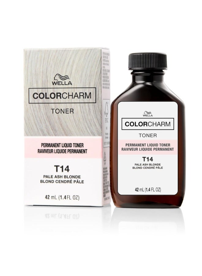 WELLA Color Charm WELLA colorcharm Hair Toner, Neutralize Brass With Liquifuse Technology, T14 Silver Lady, 1.4 oz - Image 1