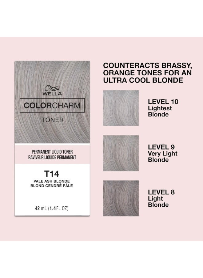 WELLA Color Charm WELLA colorcharm Hair Toner, Neutralize Brass With Liquifuse Technology, T14 Silver Lady, 1.4 oz - Image 4