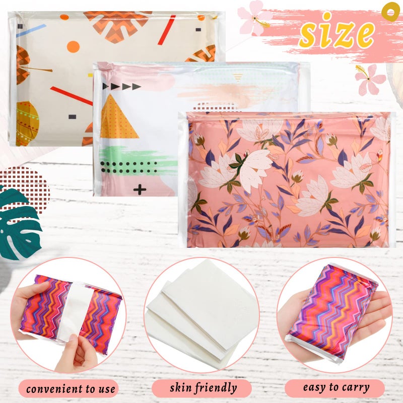 Geyee 24 Packs Travel Size Tissue Pocket Slim Pack Facial 3 Ply Wallet Size Pocket Tissues for Travel Wedding Party Favors, 6 Styles(Geometry) - Image 2