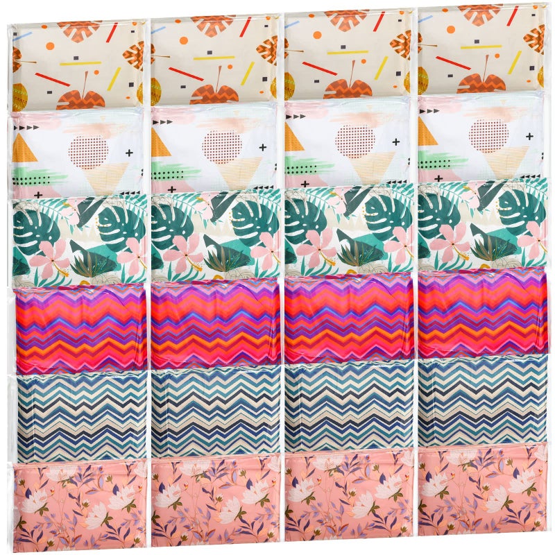 Geyee 24 Packs Travel Size Tissue Pocket Slim Pack Facial 3 Ply Wallet Size Pocket Tissues for Travel Wedding Party Favors, 6 Styles(Geometry) - Image 1