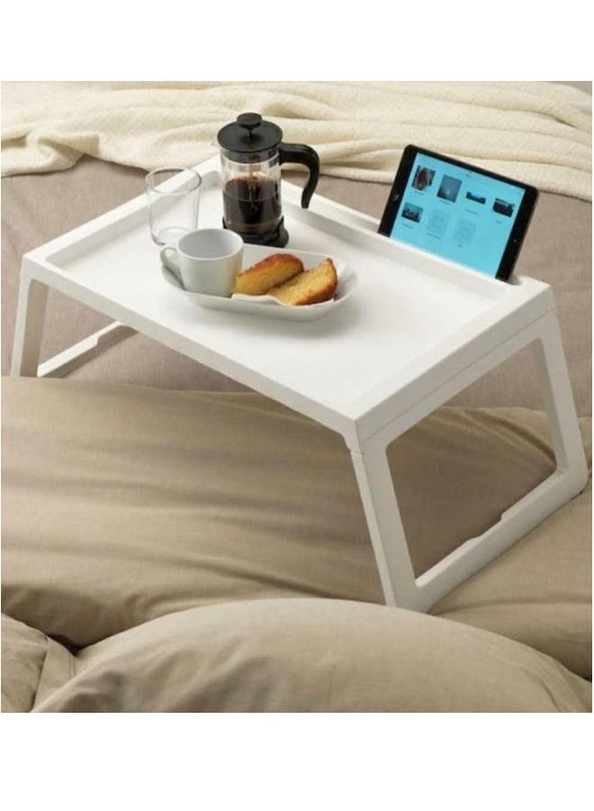 HOMESTAR Bed Tray Table With Folding Legs Portable Folding Laptop Desk for Bed for Multiple Uses White - Image 1