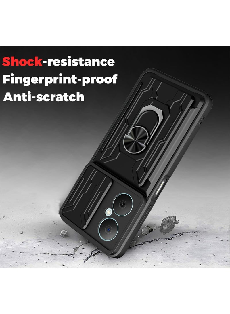 عام غطاء متوافق مع هواوي نوفا Y73، حامل بطاقات قابل للفصل مع حلقة وحامل، واقي متين عسكري مضاد للصدمات مع غطاء منزلق للكاميرا. - Image 5