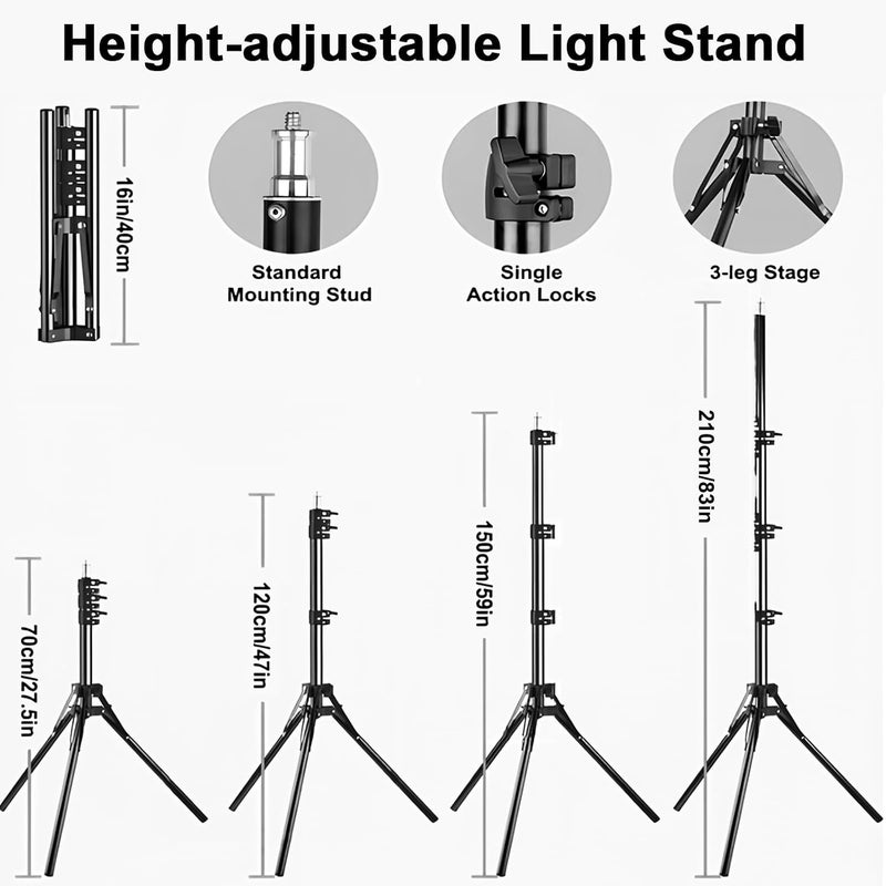 ULHYC 2Pcs Photography Softbox Lighting Kit,Photography Softbox Lighting Studio Light with 400W E27 Socket LED Bulbs and Remote,Suitable for Portrait Product Fashion Photography - Image 2
