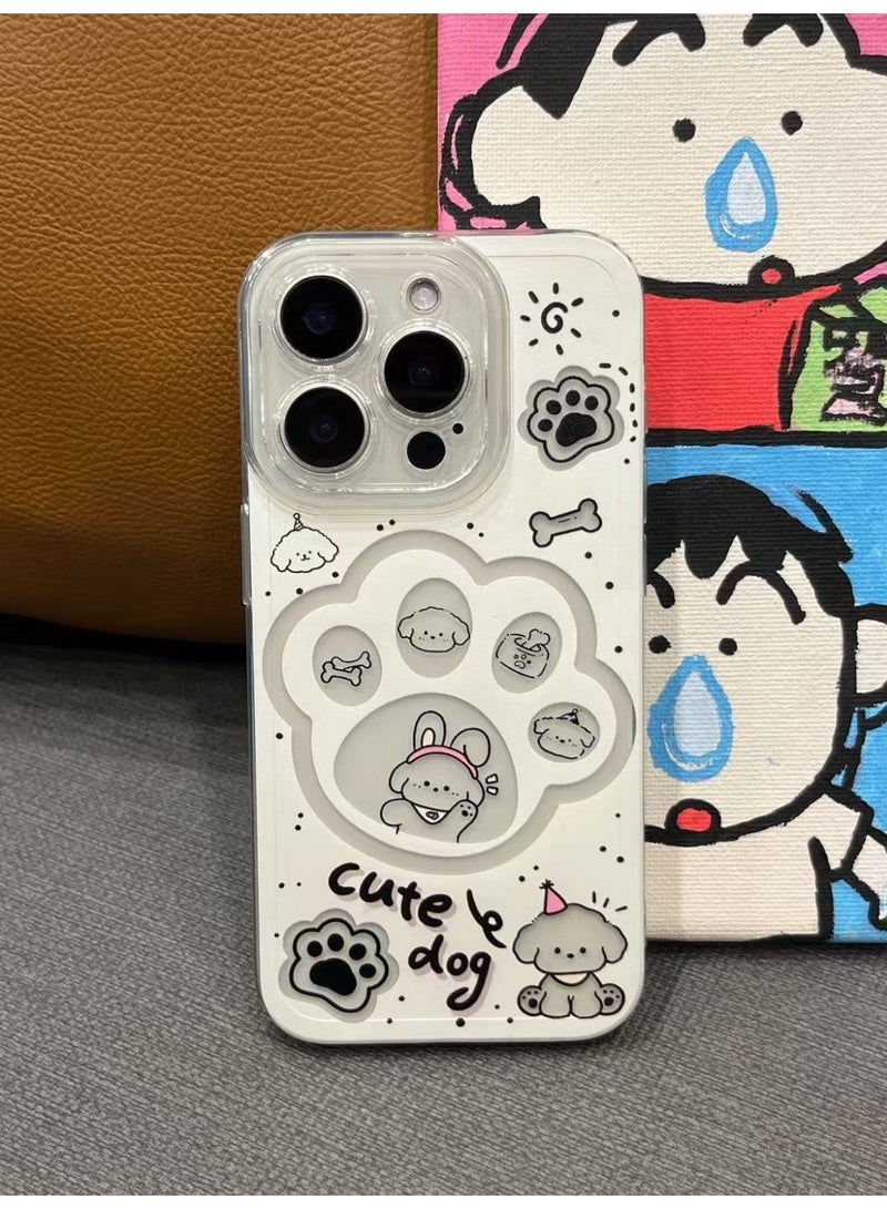 Cute claw transparent full coverage phone case (dog, iPhone16 Pro Max)