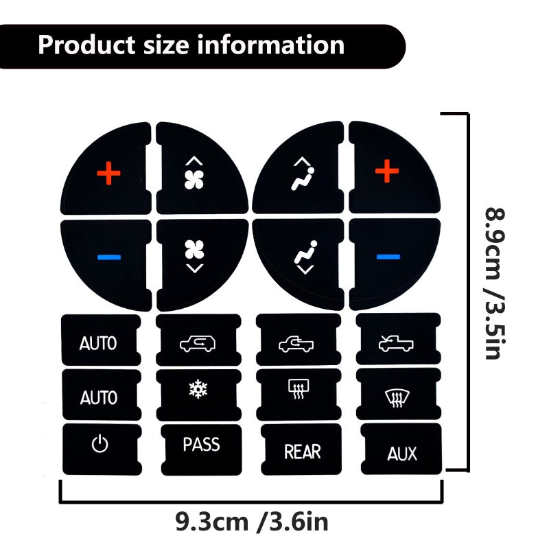 NOTISH 2 Packs AC Dash Button Repair Kit -Compatible with Chevy, Best for Fixing Ruined Faded A/C Control Buttons - Decal Replacement Fits Select 07-14 GM Vehicles - Car SUV Van Truck Accessories - Image 4