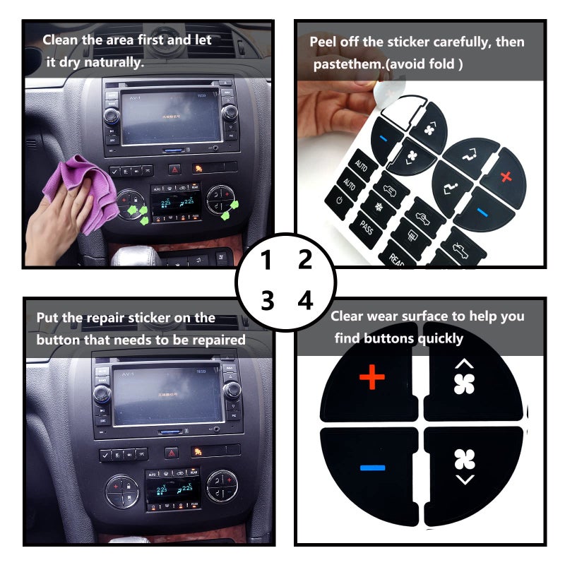 NOTISH 2 Packs AC Dash Button Repair Kit -Compatible with Chevy, Best for Fixing Ruined Faded A/C Control Buttons - Decal Replacement Fits Select 07-14 GM Vehicles - Car SUV Van Truck Accessories - Image 5