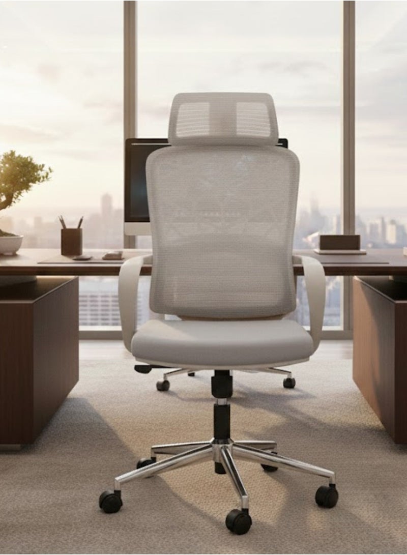 Furalux Ergonomic Office Chair with Breathable Mesh, Comfortable Armrests, Adjustable Height, Swivel, Headrest Support – Mid Back Desk Chair for Home & Office - Image 1