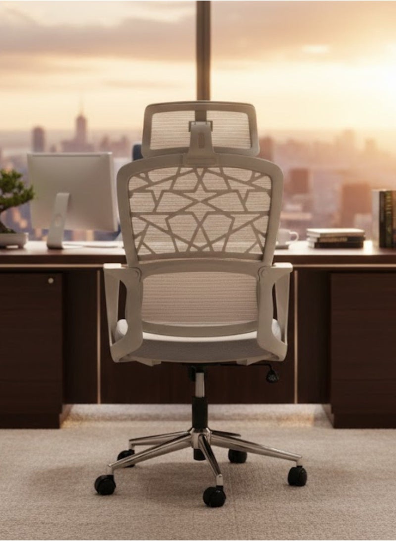 Furalux Ergonomic Office Chair with Breathable Mesh, Comfortable Armrests, Adjustable Height, Swivel, Headrest Support – Mid Back Desk Chair for Home & Office - Image 4