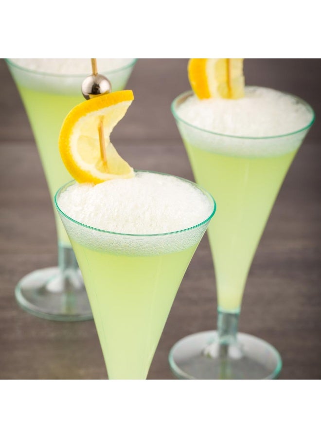 Restaurantware كؤوس مارتيني بلاستيكية قابلة للتصرف سعة 3 أونصات، 100 كوب مارتيني بلاستيكي صغير - مشروبات، للحفلات أو تقديم الطعام، كؤوس مارتيني بلاستيكية صغيرة بلون البحر الأخضر، لتقديم الكوكتيلات، المقبلات، أو الحلويات - Image 3