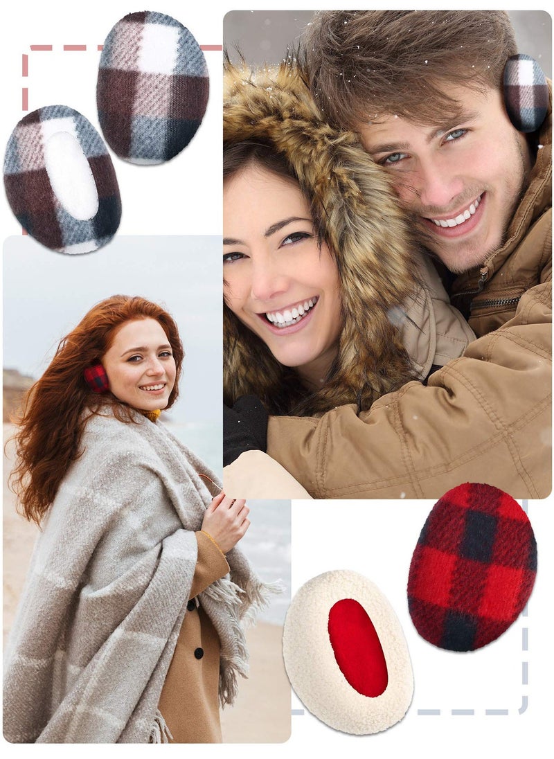 Excefore Bandless Ear, 4 Pairs Fleece Ear Thick Winter Ear Covers Cold Weather Ear Warmer for Women - Image 1