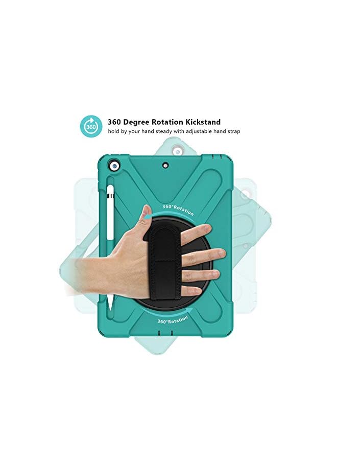Procases Ipad 10.2 Case 2021 Ipad 9Th Generation / 2020 Ipad 8Th Generation Case / 2019 Ipad 7Th Gen Case, Rugged Heavy Duty Shockproof Rotatable Kickstand Protective Cover For Ipad 10.2 -Teal - Image 3