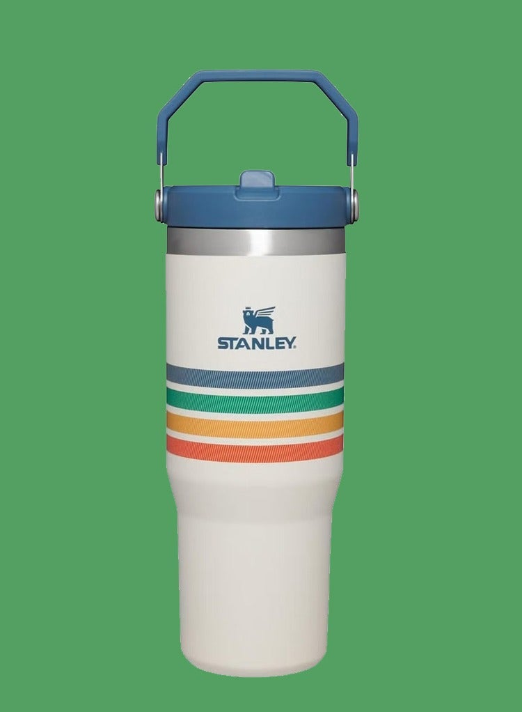 Stanley كوب ستانلس ستيل IceFlow سعة 30 أونصة مع قشة قابلة للطي مقاومة للتسرب - زجاجة ماء معزولة بالفراغ للاستخدام في المنزل والمكتب والسيارة - قابلة لإعادة الاستخدام، خالية من BPA، متينة ومحمولة - تحافظ على المشروبات باردة لمدة 12 ساعة أو مثلجة لمدة يومين - كريم - Image 1